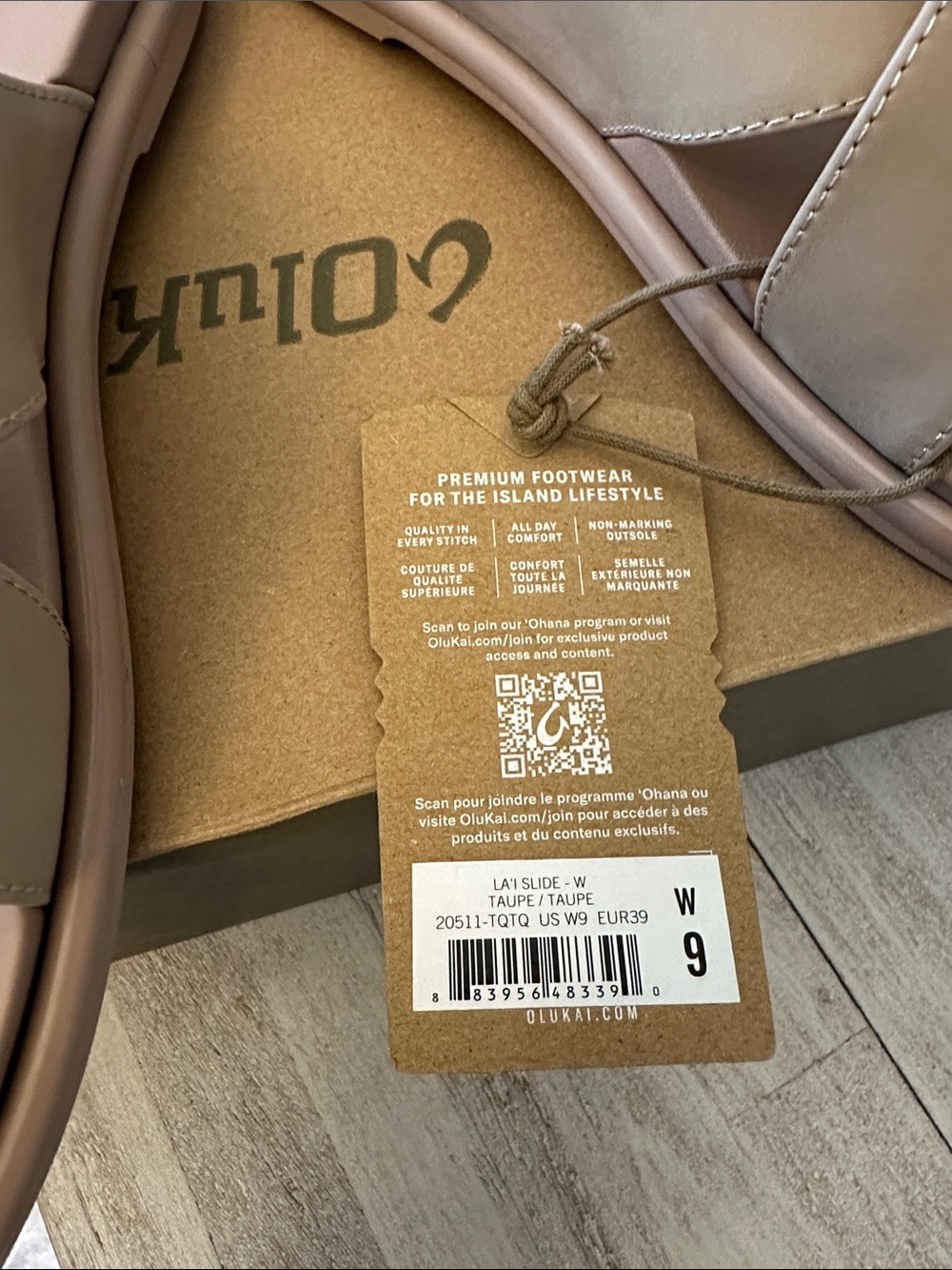 OluKai La’I Slide sandal Taupe women’s 9 N with tags - Picture 8 of 8